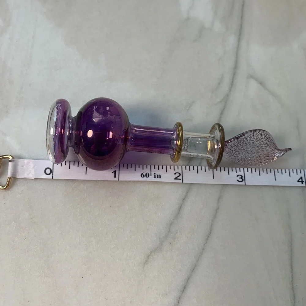 2204 Elegant Purple Glass Mini Perfume Bottle - Picture 5 of 7